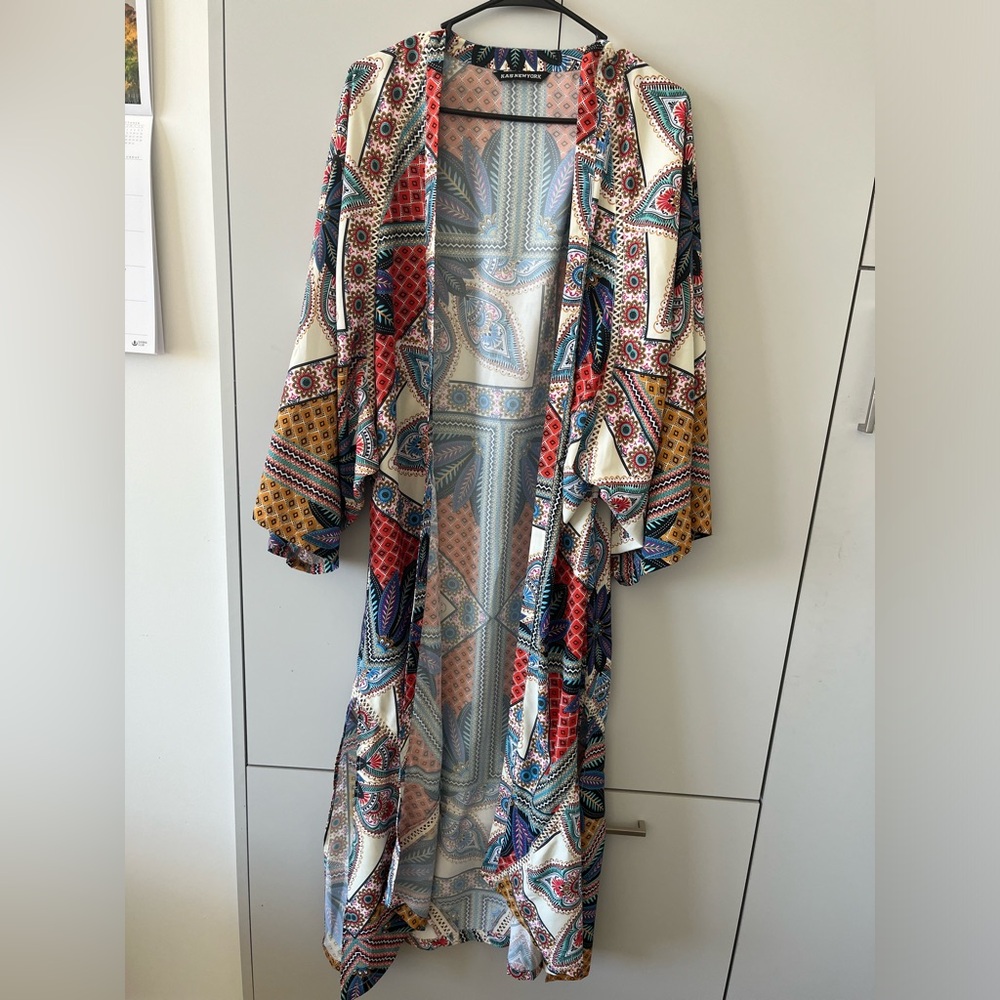 Anthropologie Bel Kazan Boho Floral Long Duster